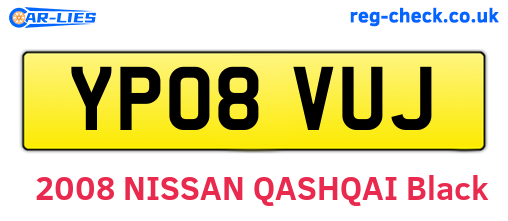 YP08VUJ are the vehicle registration plates.