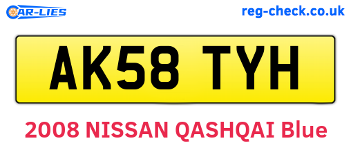 AK58TYH are the vehicle registration plates.