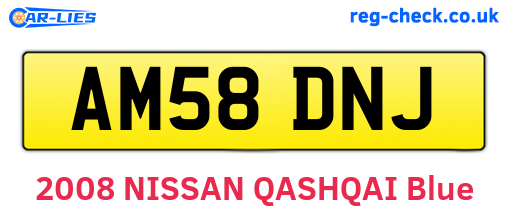 AM58DNJ are the vehicle registration plates.