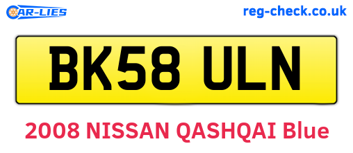 BK58ULN are the vehicle registration plates.