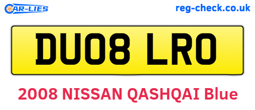DU08LRO are the vehicle registration plates.