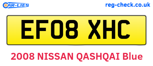 EF08XHC are the vehicle registration plates.