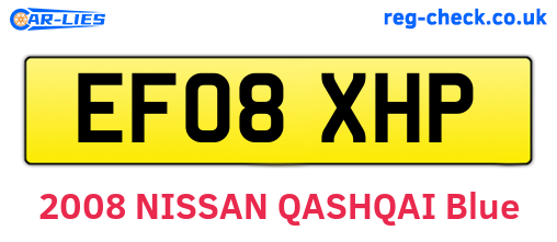 EF08XHP are the vehicle registration plates.