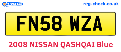FN58WZA are the vehicle registration plates.
