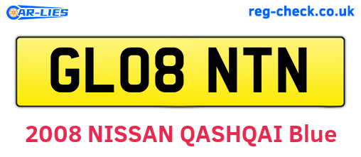 GL08NTN are the vehicle registration plates.