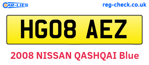 HG08AEZ are the vehicle registration plates.