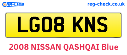 LG08KNS are the vehicle registration plates.