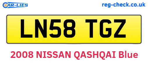 LN58TGZ are the vehicle registration plates.