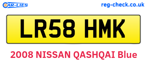 LR58HMK are the vehicle registration plates.