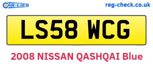 LS58WCG are the vehicle registration plates.