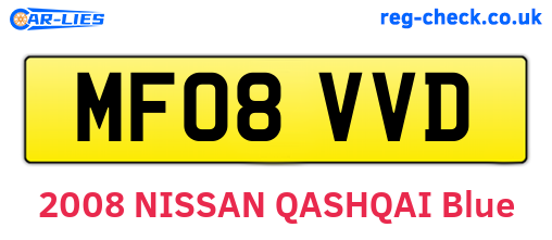 MF08VVD are the vehicle registration plates.