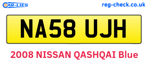 NA58UJH are the vehicle registration plates.