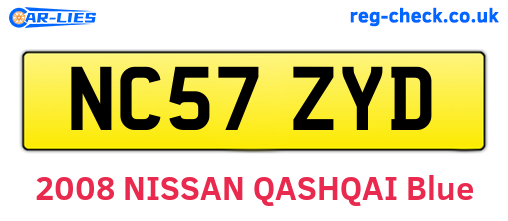 NC57ZYD are the vehicle registration plates.