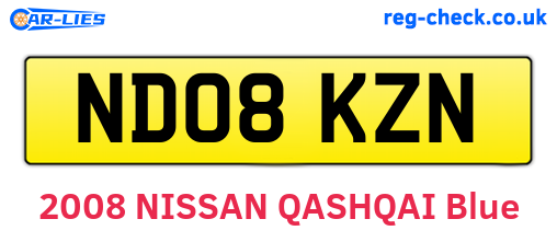 ND08KZN are the vehicle registration plates.