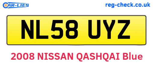 NL58UYZ are the vehicle registration plates.