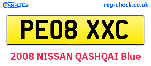 PE08XXC are the vehicle registration plates.