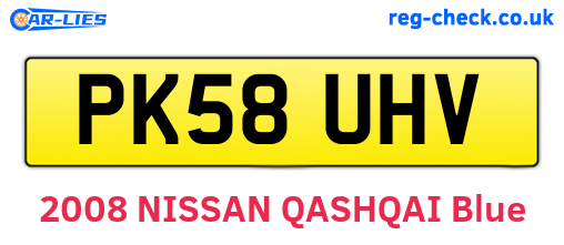 PK58UHV are the vehicle registration plates.