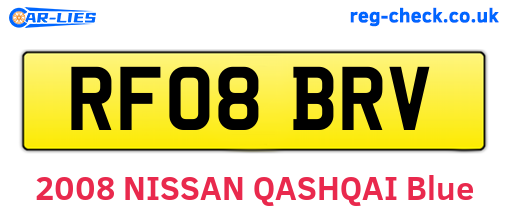 RF08BRV are the vehicle registration plates.