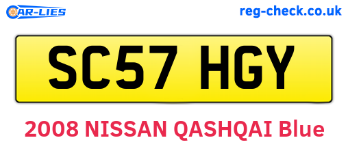 SC57HGY are the vehicle registration plates.