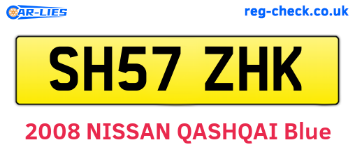 SH57ZHK are the vehicle registration plates.