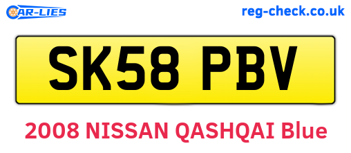 SK58PBV are the vehicle registration plates.