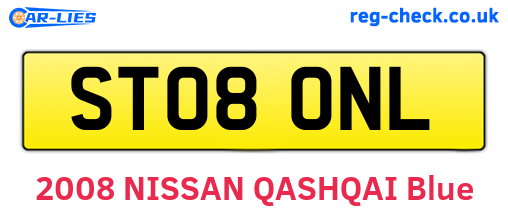 ST08ONL are the vehicle registration plates.