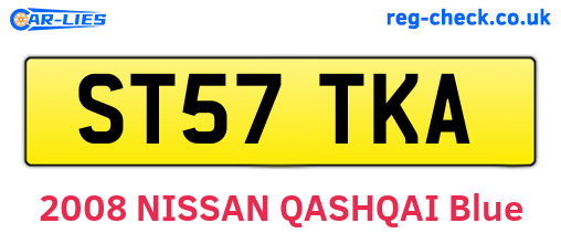ST57TKA are the vehicle registration plates.
