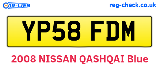 YP58FDM are the vehicle registration plates.