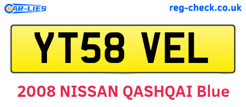 YT58VEL are the vehicle registration plates.