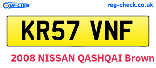 KR57VNF are the vehicle registration plates.