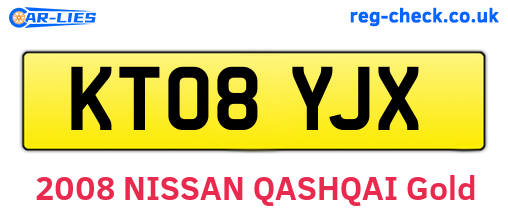 KT08YJX are the vehicle registration plates.
