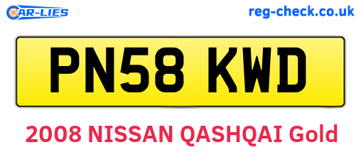 PN58KWD are the vehicle registration plates.