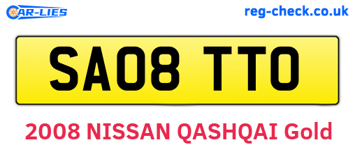 SA08TTO are the vehicle registration plates.