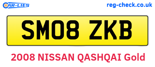 SM08ZKB are the vehicle registration plates.