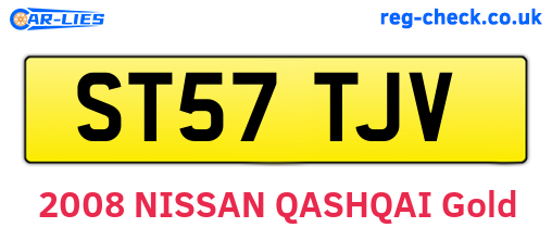 ST57TJV are the vehicle registration plates.