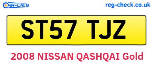ST57TJZ are the vehicle registration plates.
