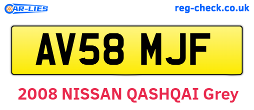 AV58MJF are the vehicle registration plates.