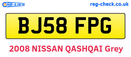 BJ58FPG are the vehicle registration plates.