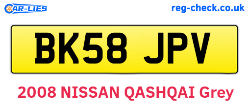 BK58JPV are the vehicle registration plates.