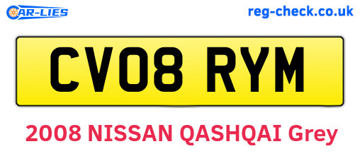 CV08RYM are the vehicle registration plates.
