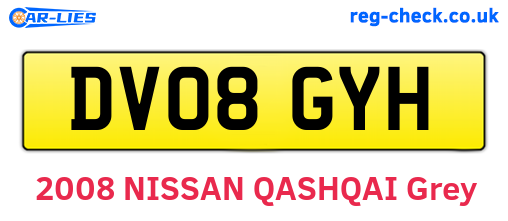 DV08GYH are the vehicle registration plates.