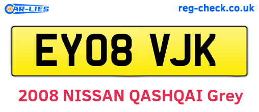 EY08VJK are the vehicle registration plates.