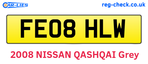 FE08HLW are the vehicle registration plates.