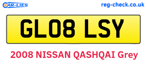 GL08LSY are the vehicle registration plates.