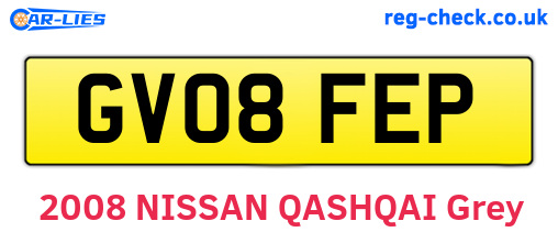 GV08FEP are the vehicle registration plates.