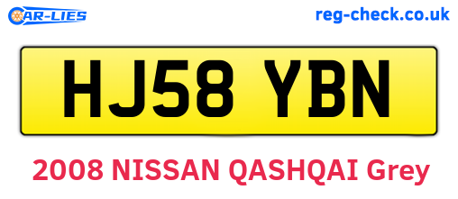 HJ58YBN are the vehicle registration plates.