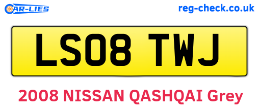LS08TWJ are the vehicle registration plates.