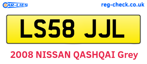 LS58JJL are the vehicle registration plates.