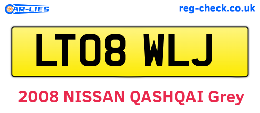 LT08WLJ are the vehicle registration plates.