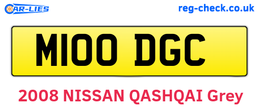 M100DGC are the vehicle registration plates.